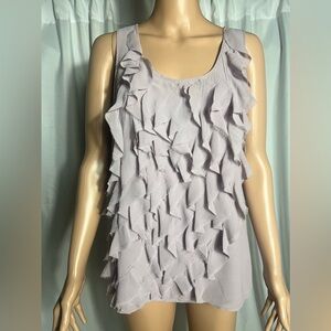 Michael Kors Women’s Size 8 Chic Ruffled Sleeveless Top Light Lavender Tank